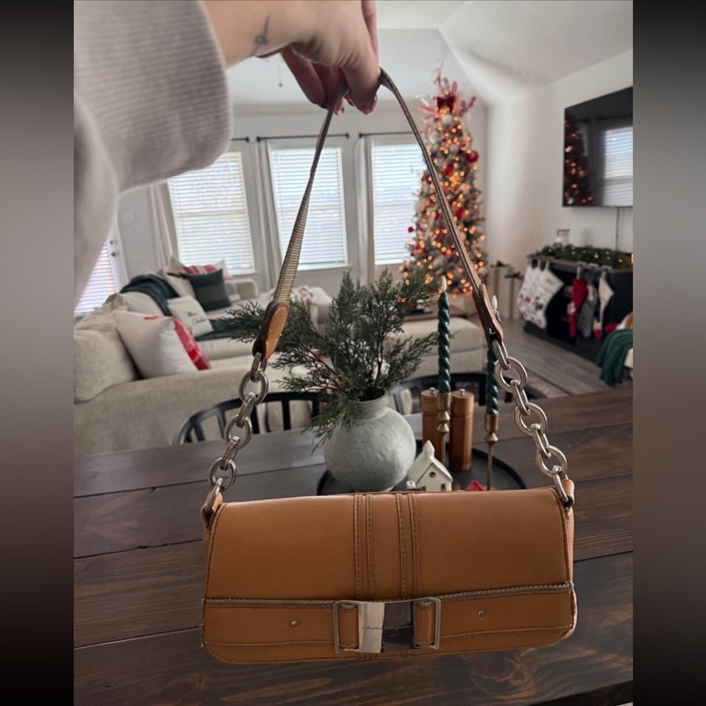 Salvatore Ferragamo Tan Leather Shoulder Bag